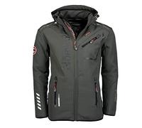 Geographical Norway Rainman Turbo-Dry - Veste d'extérieur Softshell avec capuche pour homme, gris, S
