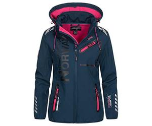 Geographical Norway Reine Lady - Veste Manteau Softshell Femme Capuche Impermeable - Blouson Coupe Vent Resistant - Doudoune Polaire Randonnee Ski Automne Hiver Printemps