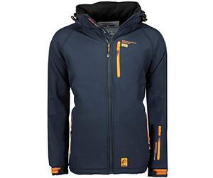 Geographical Norway Ritchoneama Men - Veste Softshell Capuche Homme Impermeable - Manteau Outdoor Blouson Coupe Vent Tactique Resistant - Randonnee Ski Automne Hiver Printemps (Marine 3XL)