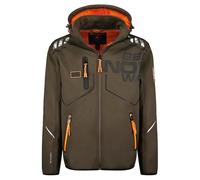 Geographical Norway Robin Men - Veste Softshell Homme Impermeable à Capuche - Manteau Outdoor Blouson Coupe Vent Tactique Resistant - Randonnee Ski Automne Hiver Printemps (Kaki L)