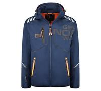 Geographical Norway Robin Men - Veste Softshell Homme Impermeable à Capuche - Manteau Outdoor Blouson Coupe Vent Tactique Resistant - Randonnee Ski Automne Hiver Printemps (Marine L)