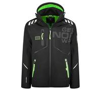 Geographical Norway Robin Men - Veste Softshell Homme Impermeable à Capuche - Manteau Outdoor Blouson Coupe Vent Tactique Resistant - Randonnee Ski Automne Hiver Printemps (Noir L)