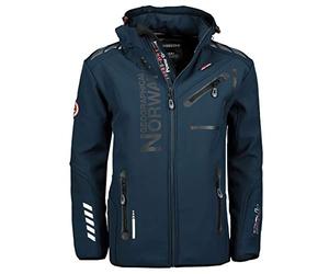 Geographical Norway Royaute Men Distribrands - Veste Softshell Homme Impermeable - Manteau Respirant À Capuche Outdoor - Blouson Coupe Vent Tactique Resistant Hiver