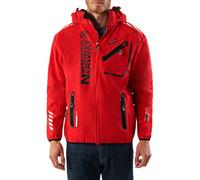 Geographical Norway Veste Softshell Royaute Men – Imperméable Coupe-vent Capuche Homme Rouge/Noir S