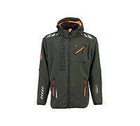Geographical Norway ROYAUTE Men - Veste Softshell Homme Impermeable - Manteau Respirant À Capuche Outdoor - Blouson Coupe Vent Tactique Resistant Hiver - Ideal Activites en Exterieur (Gris Foncé L)