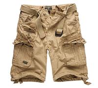 Geographical Norway Short Cargo Bermuda avec Ceinture Hunter avec Bandana UD, Beige 4, 5X-Large