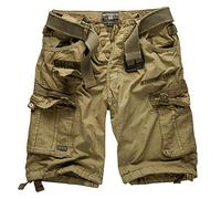 Geographical Norway Short cargo Bermuda avec ceinture Short Hunter en lot avec bandana UD, Mastic 4, L