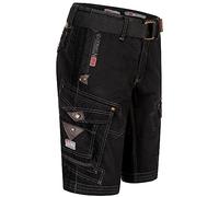 Geographical Norway Short cargo court Peanut, bermuda d'été camouflage pour homme, Noir , L / W33