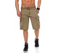 Geographical Norway Short Cargo pour Hommes Perle avec Ceinture