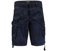 Geographical Norway Shorts Cargo Bermudas avec Ceinture Short Hunter Im Bundle avec UD Bandana - Marine, 5XL