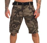 Geographical Norway Shorts Cargo Bermudas avec Ceinture Short Hunter Im Bundle avec UD Bandana - Noir, XXL