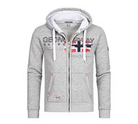 Geographical Norway Sweat à Capuche en Molleton entièrement zippé pour Homme, modèle Fespote Existe en 4 Coloris ,Gris,XL