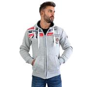 Geographical Norway Sweat à Capuche en Molleton entièrement zippé pour Homme, modèle Fespote Existe en 4 Coloris ,Gris Clair,L