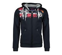 Geographical Norway Sweat à Capuche en Molleton entièrement zippé pour Homme, modèle Fespote Existe en 4 Coloris ,Bleu Marine,3XL
