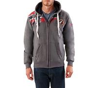 Sweat Homme Geographical Norway Fespote New Gris - Capuche zippée, impressions et broderies M