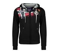 Geographical Norway Sweat à Capuche en Molleton entièrement zippé pour Homme, modèle Fespote Existe en 4 Coloris ,Noir,XXL