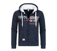 Geographical Norway Sweat à Capuche en Molleton entièrement zippé pour Homme, modèle Fespote Existe en 4 Coloris ,Bleu Marine,S