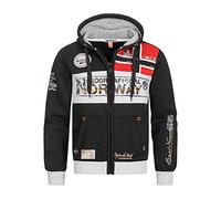 Geographical Norway Sweat à Capuche entièrement zippé en Molleton pour Homme modèle Flyer,S,Noir