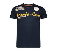 Geographical Norway, T Shirt Manche Courte pour Homme, col V, avec impressionns et Broderies, modèle Jocean, Existe en 5 Coloris ,Marine,M
