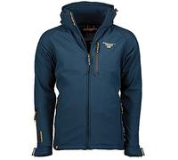 Geographical Norway Taboo Men - Veste Homme Softshell Capuche Impermeable - Manteau Polaire Blouson Coupe Vent Resistant Travail - Vetement Randonnee Ski Automne Hiver Printemps (Marine 3XL)