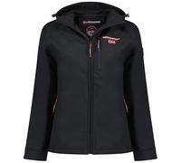 Geographical Norway Tacer Lady - Veste Femme Softshell Capuche Impermeable - Manteau Polaire Blouson Coupe Vent Resistant Travail - Vetement Randonnee Ski Automne Hiver Printemps (Noir XXL)