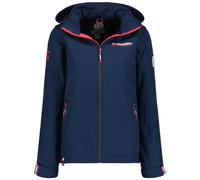 Geographical Norway Takeniama Lady - Veste Softshell Capuche Femme Impermeable Outdoor - Blouson Coupe Vent Resistant - Activites En Exterieur Randonnee Ski Automne Hiver Printemps (Marine M)
