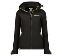 Geographical Norway Takeniama Lady - Veste Softshell Capuche Femme Impermeable Outdoor - Blouson Coupe Vent Resistant - Activites En Exterieur Randonnee Ski Automne Hiver Printemps (Noir L)