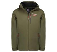 Geographical Norway Takitoama Men - Veste Softshell Capuche Homme Impermeable - Manteau Outdoor Blouson Coupe Vent Tactique Resistant - Randonnee Ski Automne Hiver Printemps (Kaki S)