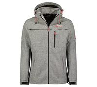 Geographical Norway tarmak men Veste Softshell Capuche Homme Impermeable - Manteau Outdoor Blouson Coupe Vent Tactique Resistant - Randonnee Ski Automne Hiver Printemps (Gris clair 3XL)