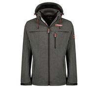 Geographical Norway tarmak men Veste Softshell Capuche Homme Impermeable - Manteau Outdoor Blouson Coupe Vent Tactique Resistant - Randonnee Ski Automne Hiver Printemps (Gris fonce S)