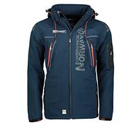 Geographical Norway Techno Softshell Veste Homme Capuche Detachable,M,Bleu Marine