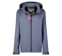 Geographical Norway Tereze Lady Veste Softshell Capuche Femme Impermeable Outdoor - Blouson Coupe Vent Resistant - Activites En Exterieur Randonnee Ski Automne Hiver Printemps (Bleu XL)