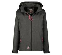 Geographical Norway Tereze Lady Veste Softshell Capuche Femme Impermeable Outdoor - Blouson Coupe Vent Resistant - Activites En Exterieur Randonnee Ski Automne Hiver Printemps (Gris Fonce 2XL)