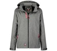 Geographical Norway Tereze Lady Veste Softshell Capuche Femme Impermeable Outdoor - Blouson Coupe Vent Resistant - Activites En Exterieur Randonnee Ski Automne Hiver Printemps (Gris Clair L)