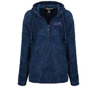 Geographical Norway Tilda Lady - Polaire Femme Fine Longue Chaude Capuche Fermeture Zip - Veste Automne Hiver Printemps Chaud Femmes - Longues Manches Pull Fourrure Doux Confort Outdoor (Marine L)