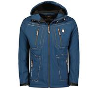 Geographical Norway Topere Men - Veste Homme Softshell Capuche Impermeable - Manteau Polaire Blouson Coupe Vent Resistant Travail - Vetement Randonnee Ski Automne Hiver Printemps (Marine M)