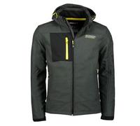 Geographical Norway Torefact Men Veste Softshell Capuche Homme Impermeable - Manteau Outdoor Blouson Coupe Vent Tactique Resistant - Randonnee Ski Automne Hiver Printemps (Noir 2XL)