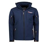 Geographical Norway Tunar Men - Veste Homme Softshell Capuche Impermeable - Manteau Polaire Blouson Coupe Vent Resistant Travail - Vetement Randonnee Ski Automne Hiver Printemps (Marine S)