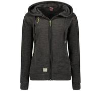 Geographical Norway Twelve Lady - Sweat Femme Capuche Polaire Fermeture Zip - Sweatshirt Femmes Manche Pull Casual Manches Longues Chaud - Hoodie Veste Tops Sport (Noir XXL)
