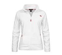 Geographical Norway UPALINE Lady - Polaire Chaude Douce Femme Confortable - Veste Hiver Chaud Femmes Doux - Sweat Epais Longues Manches - Pull Parfait Fourrure Confort Blanc XXL