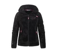 Geographical Norway Upalood Veste polaire pour femme avec capuche zippée, logo & patch, noir, taille : M, Noir , M