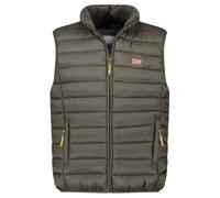 Geographical Norway Vamigolor Men Basic - Gilet Homme Chaude Matelassee Sans Manche-Automne Hiver Printemps Ete - Veste Manteau Chaud - Doudoune Manches Courtes Blouson (Kaki S)