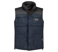 Geographical Norway Vareda Men - Gilet Homme Chaude Matelassee Sans Manche-Automne Hiver Printemps Ete - Veste Manteau Chaud - Doudoune Manches Courtes Blouson (Marine M)
