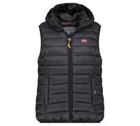 Geographical Norway Vatikolorama Lady Hood - Gilet Femme Chaude Matelassee Sans Manche-Automne Hiver Printemps Ete - Veste Manteau Chaud - Doudoune Manches Courtes Blouson (Noir M)