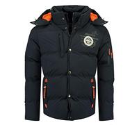 Geographical Norway VERVEINE BELL Men - Veste homme hiver - Doudoune/Blouson sportswear coupe-vent - Parka/Manteau avec capuche - Vetement manches Longues (L, Navy)
