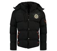 Geographical Norway VERVEINE BELL Men - Veste homme hiver - Doudoune/Blouson sportswear coupe-vent - Parka/Manteau avec capuche - Vetement manches Longues (L, Black)