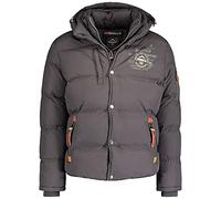 Geographical Norway Verveine Men Distribrands - Doudoune à Capuche Chaude pour Homme - Blouson Manches Longues - Manteau Hommes Chaud Hiver - Veste Activitées Plein Air (Gris M)