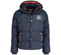 Geographical Norway VERVEINE MEN - Doudoune à Capuche Chaude Pour Homme - Blouson Manches Longues - Manteau Hommes Chaud Hiver - Veste Activities Plein Air Doublure Rembourree (Marine XL)