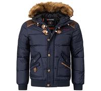 Geographical Norway Veste d'hiver matelassée pour homme - Anorak chaud doublé - Veste de ski et snowboard pour l'hiver/l'automne avec bonnet UD