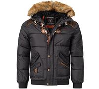 Geographical Norway Veste d'hiver matelassée pour homme - Anorak chaud doublé - Veste de ski et snowboard pour l'hiver/l'automne avec bonnet UD